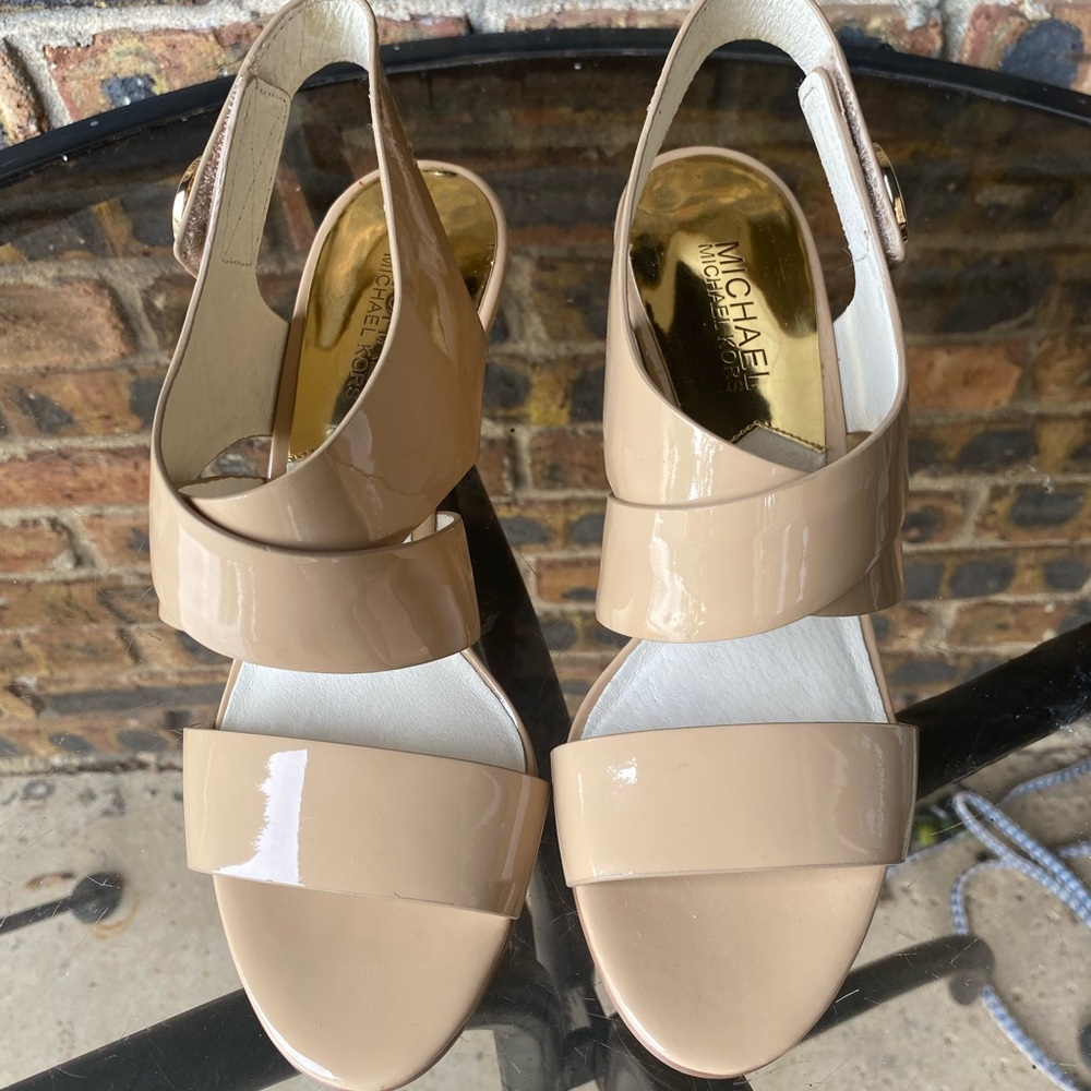 Michael Kors open toe strap heels